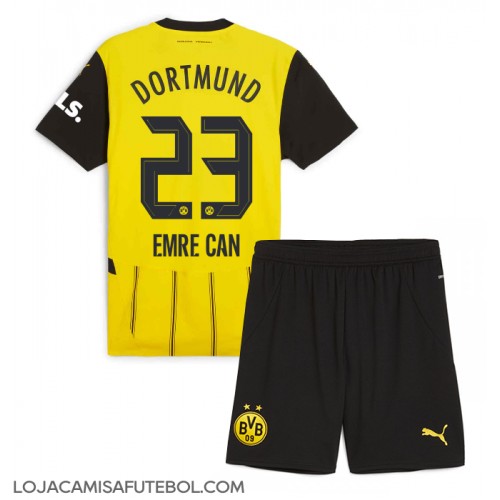 Camisa de Futebol Borussia Dortmund Emre Can #23 Equipamento Principal Infantil 2024-25 Manga Curta (+ Calças curtas)